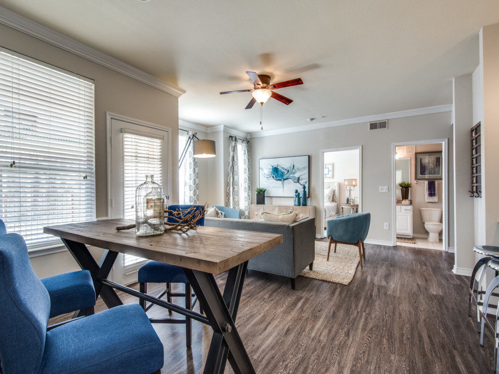 dining room opens up to living room